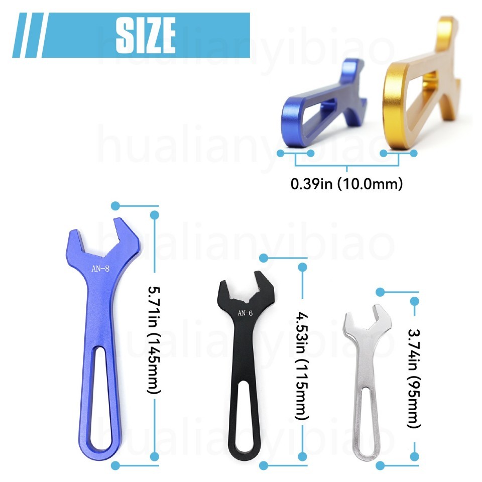 6 PC Aluminum Spanner Hose End AN Fitting Wrench Set AN4 AN6 AN8 AN10 AN12 AN16