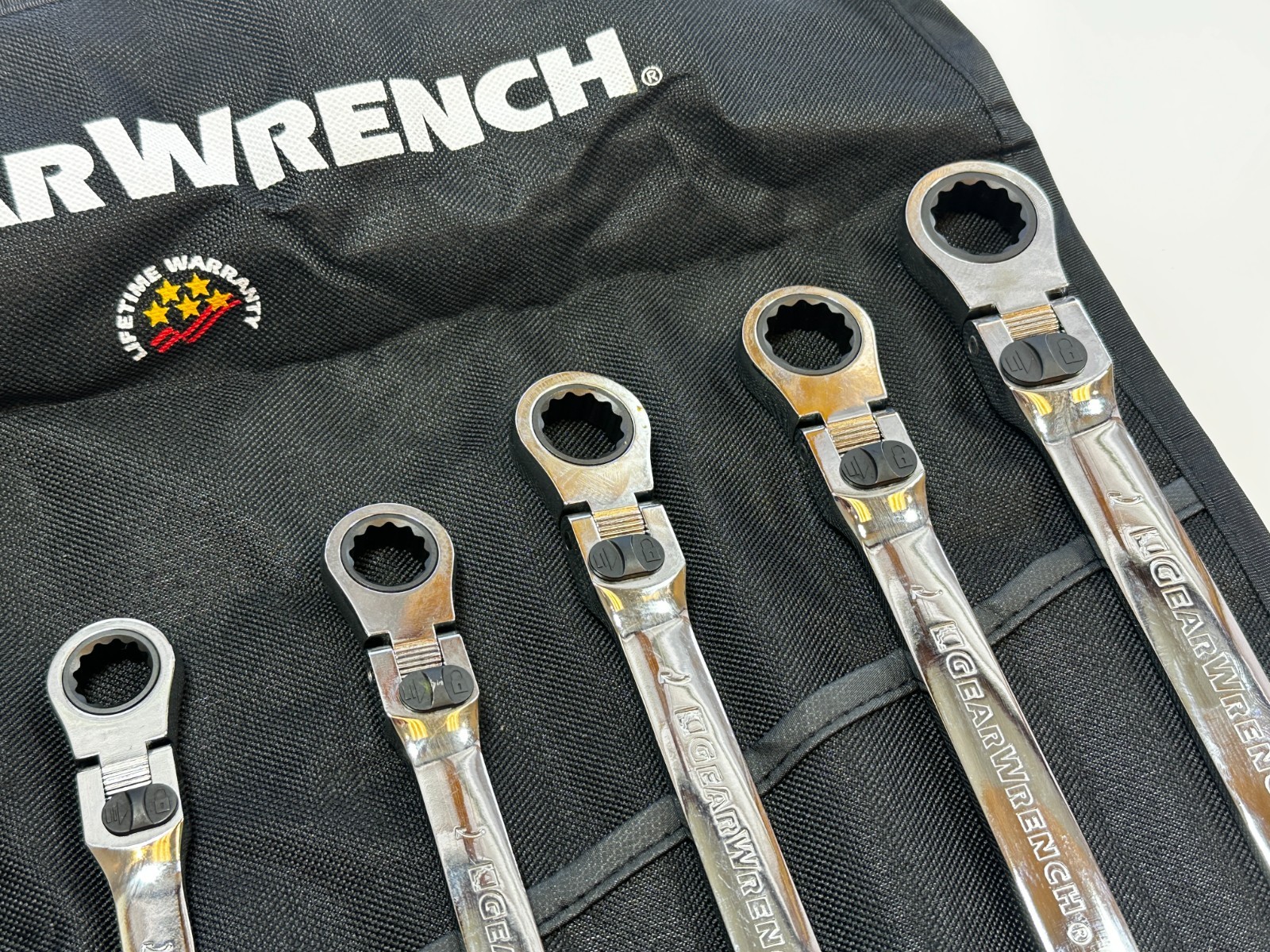 NEW GearWrench 85798 8pc 5/16-3/4 12 Point XL LOCKING Flex Head Wrench Set RARE