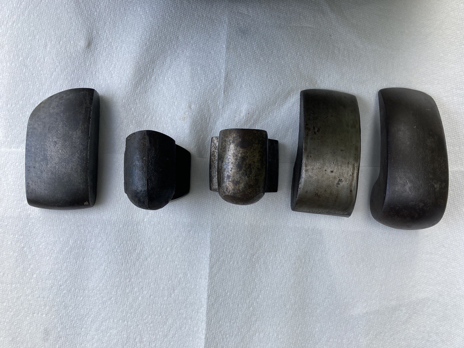 Vintage Lot of 5 Auto Body Sheet Metal Work Dollies. 1 is a Fairmount 1067?