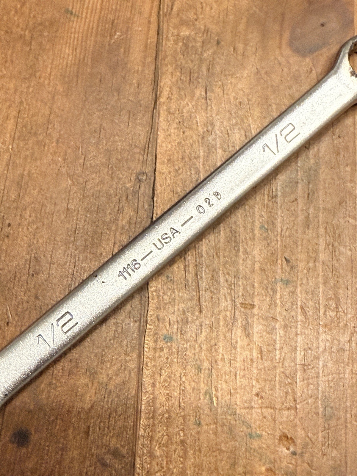 Vintage 7» Long Wright Tool 1/2″ Combination Wrench 1116 Satin – Made in USA