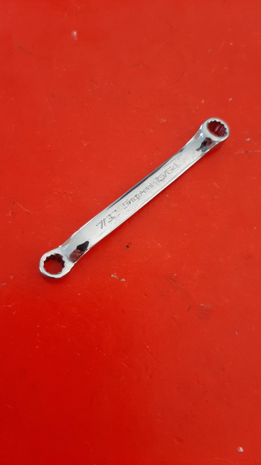 Snap-on XID1415A 7/32″ X 15/64″ 12Pt Point Offset Box End Wrench MARKED 120