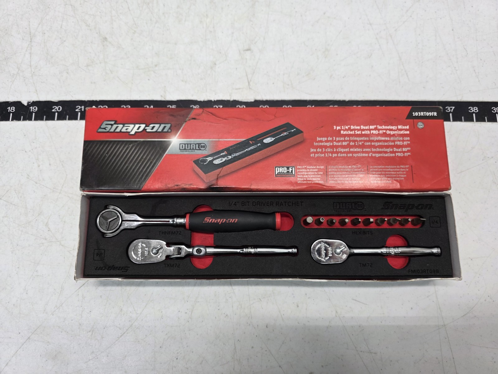 Snap-on Tools 103ART09FR 3pc 1/4″ Drive Dual 80 Mixed Ratchet Set w ProFi