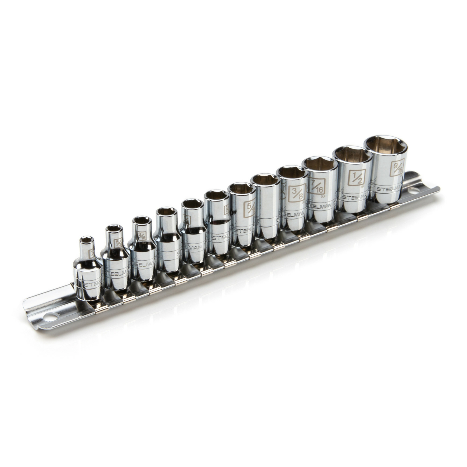 Steelman Pro 12-pc 1/4 in. Drive Shallow Depth 6-pt Chrome SAE Socket Set 78154