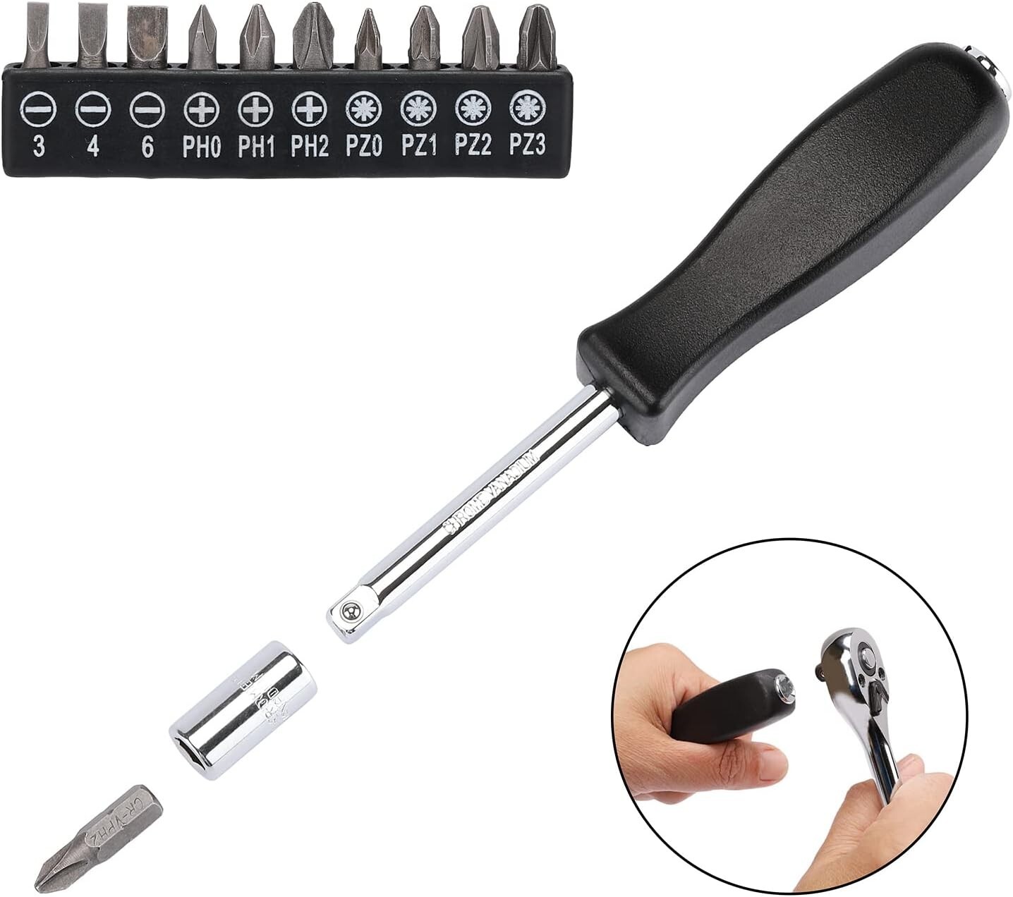 62pcs 1/4 Inch Drive Master Socket Set with Ratchets Adapters 4 mm-14 mm 6 Point