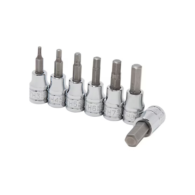 Kobalt 7-Piece 3/8-in Drive Hex Bit Driver Socket Set Metric 81722 NEW