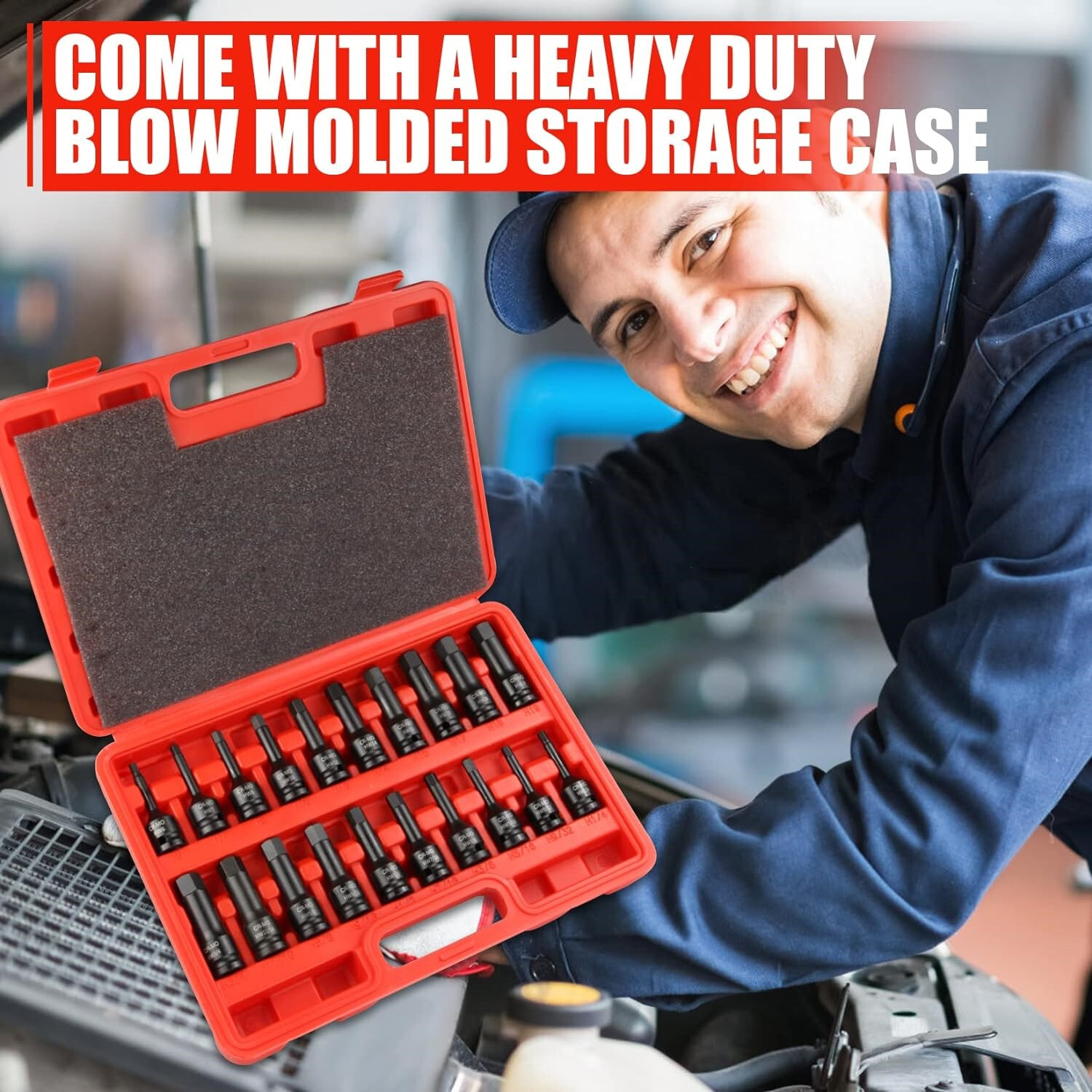 1/2″ Drive Master Impact Hex Bit Set SAE Metric Hex Head Driver Allen Bit Socket
