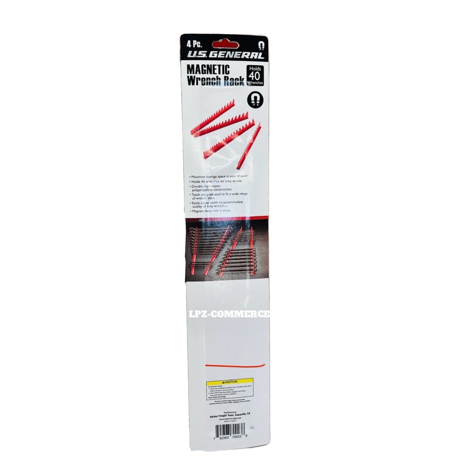 US General 4-Piece Magnetic Wrench Rack Holds 40 Wrenches