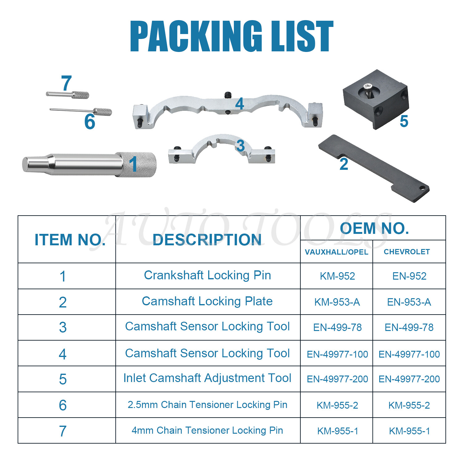 Turbo Engine Timing Tool Kit Set For Opel Vauxhall Chevrolet 1.0 1.2 1.4