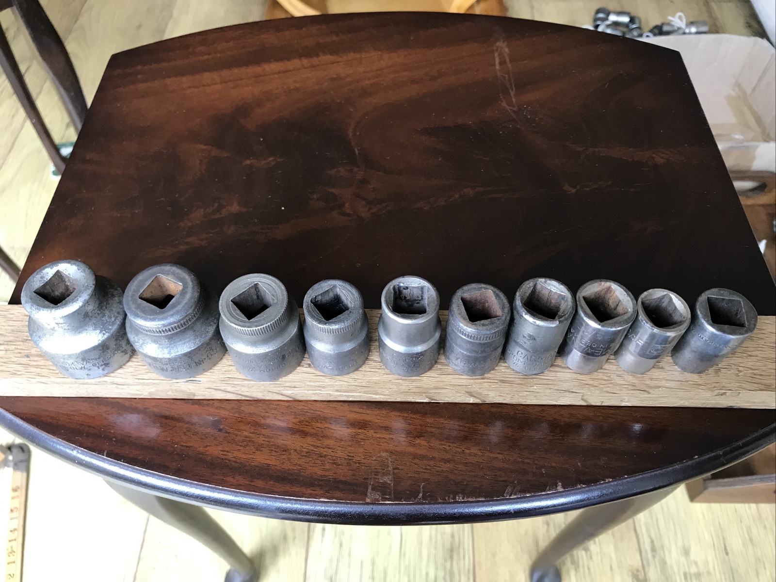 Job Lot Off 10 German Sockets 1-3/16”To 7/16” AF With 1/2” Drive.