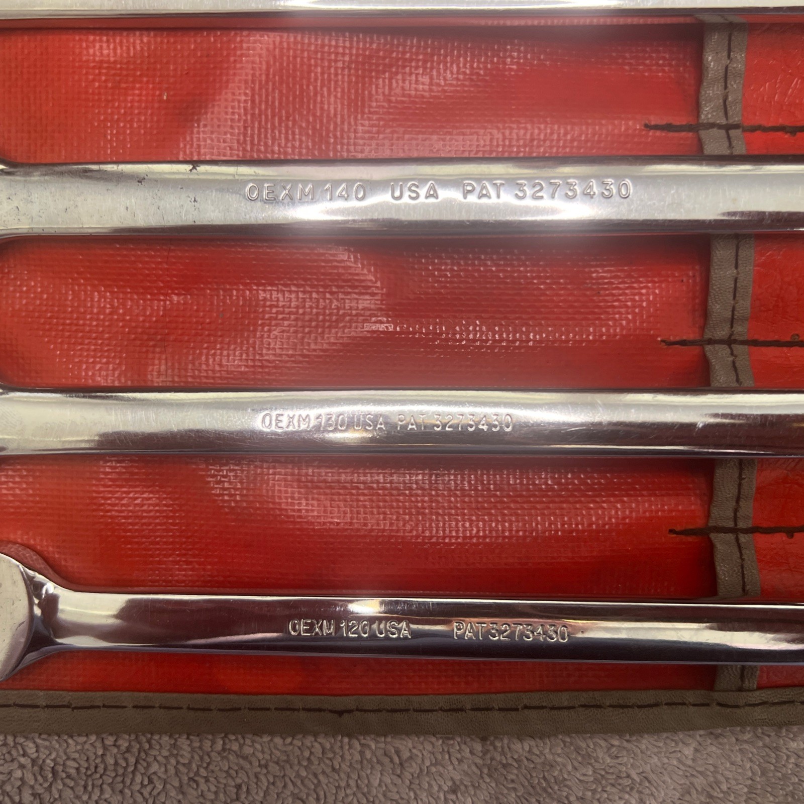 Snap-on 5pc Metric 12pt Combo Wrench Set 12mm 13mm 14mm 15mm 17mm/ C-508 case