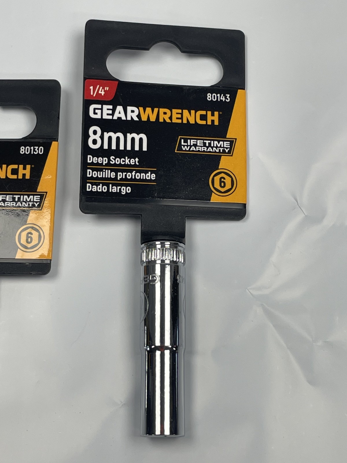 8mm GearWrench 3/8 and 1/4″ Drive Short Well Polished Socket 6 point ; 2 pack
