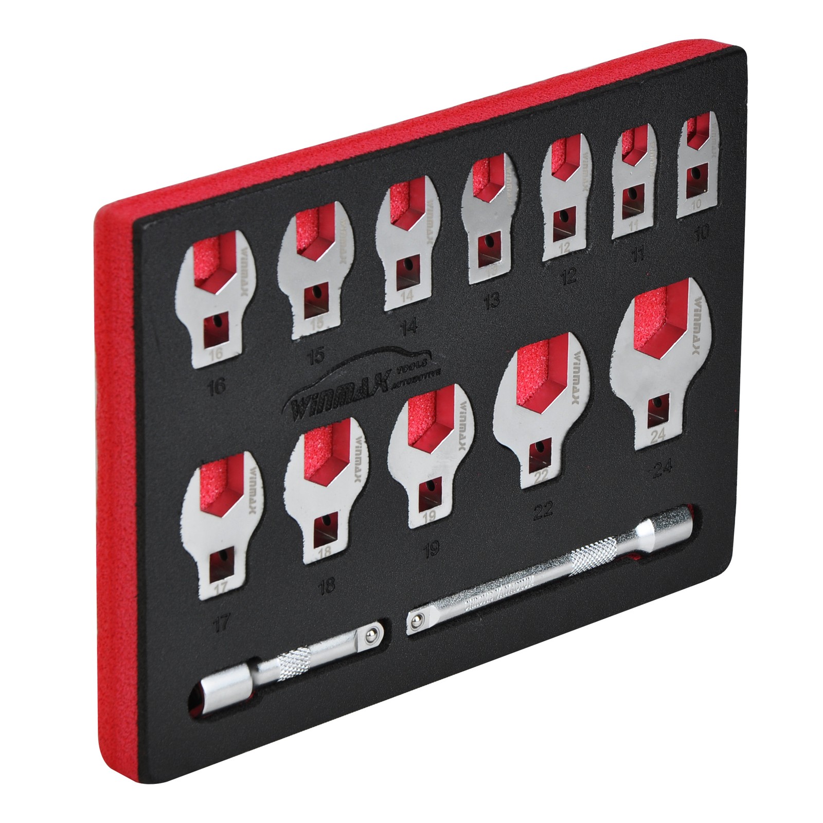 14pcs Crows Foot Wrench Set, 3/8″ Drive Flare Nut Crowfoot Wrench Kit 10-24mm V#