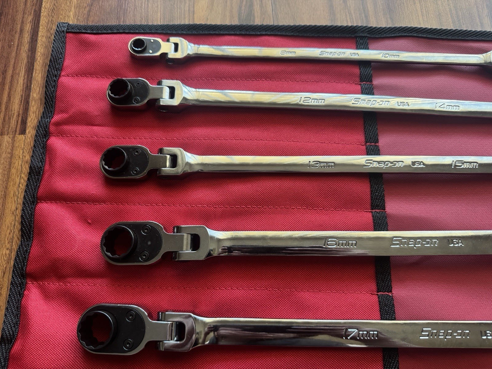 NEW Snap-on™ 5pc Metric Double Flex Reversible Ratcheting Wrench XFRRM705 Unused