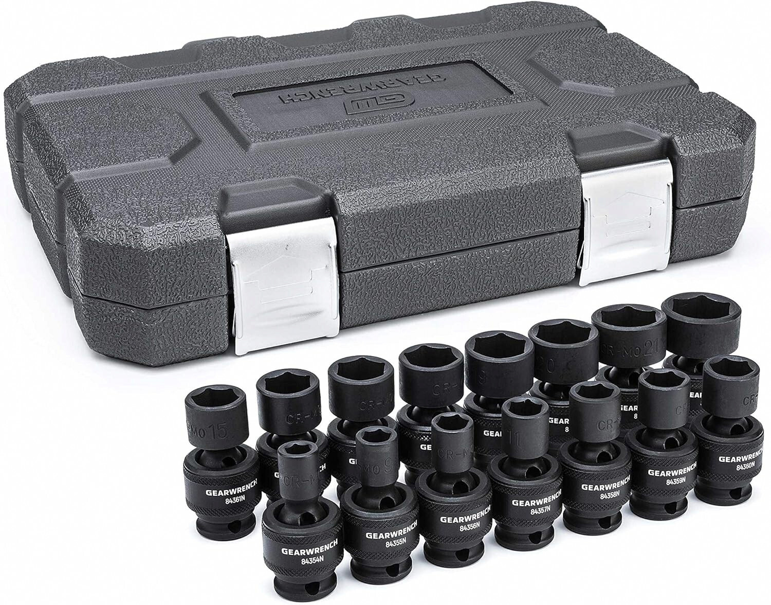 GEARWRENCH 84918N 3/8″ Drive 6 Point Universal Impact Socket Set – 15 Piece