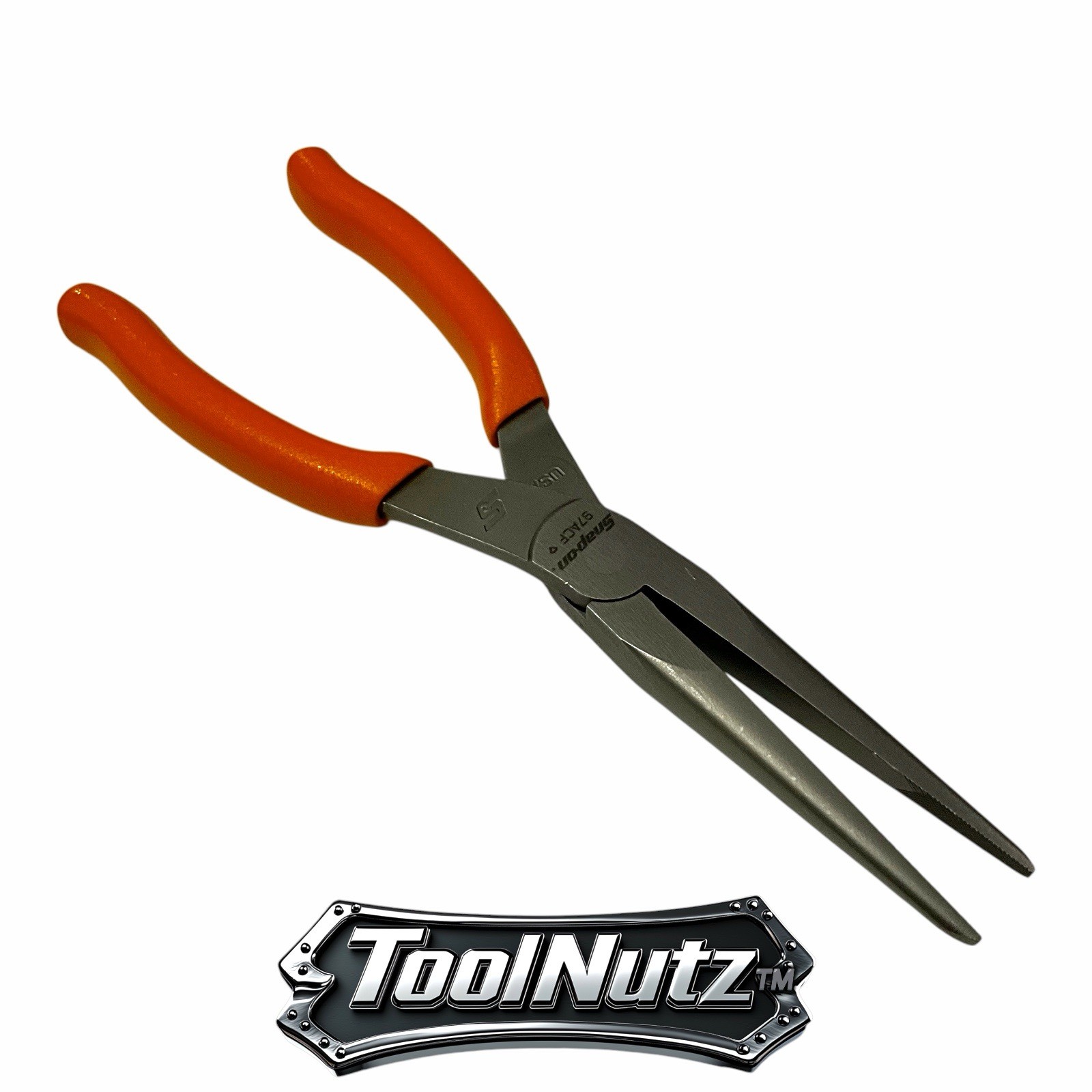 Snap-on Tools NEW 97ACFO 9in ORANGE Soft Grip Rounded Jaw Needle Nose Pliers USA