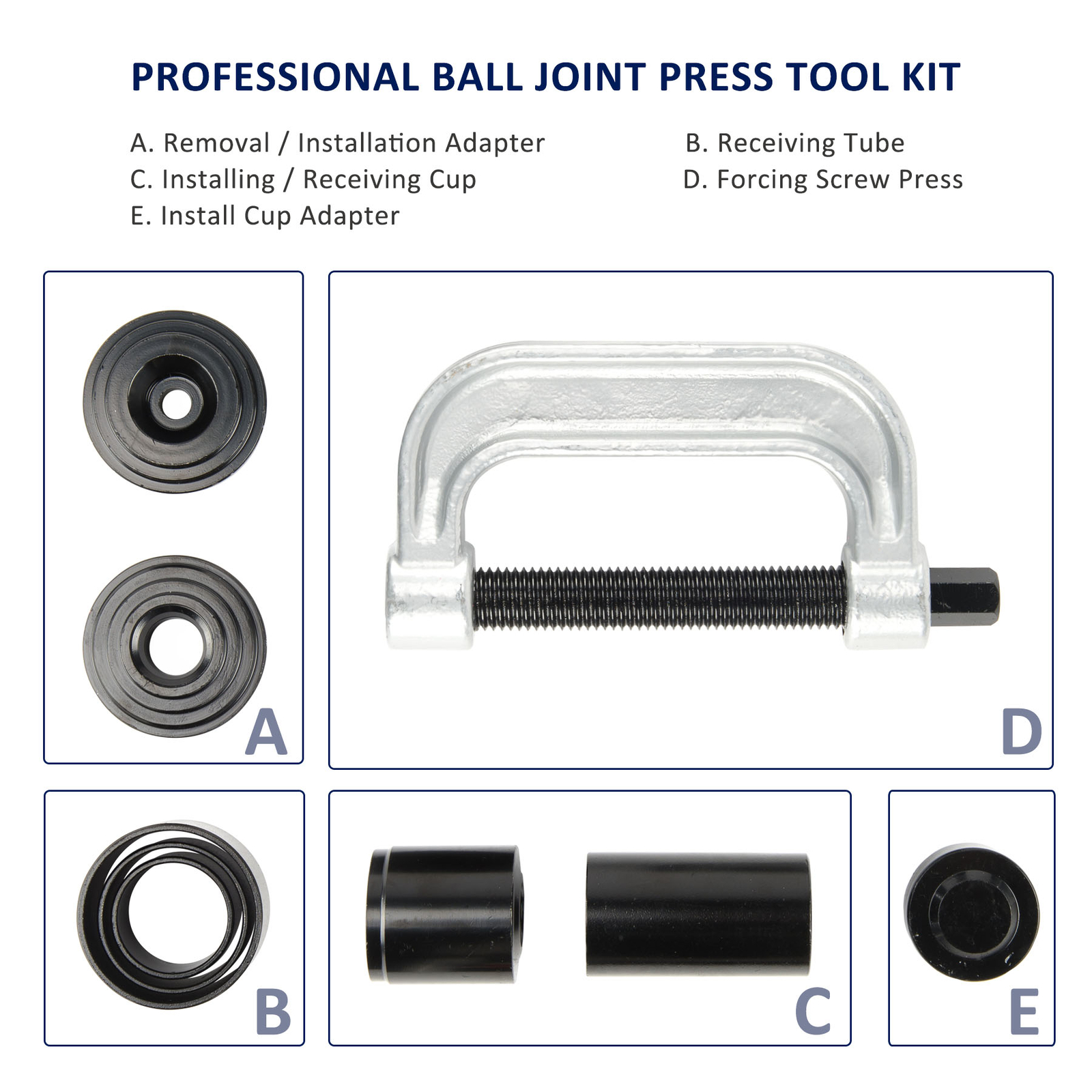 4 in 1 Ball Joint Press & U Joint Removal Tool Kit with 4×4 Adapters Heavy Duty