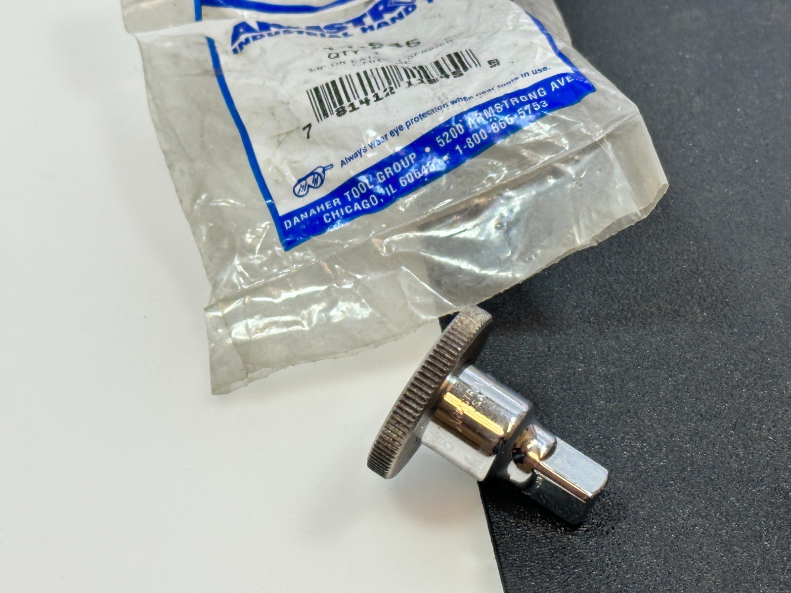 NOS Armstrong Tools USA 3/8″ Drive Thumb Wheel Spinner Ratchet Adapter, 11-945