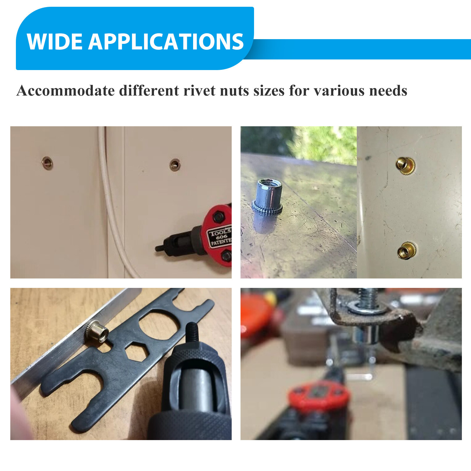 180pcs Easy Automatic Rivet Tool Set Dual-Hand Manual Metric&SAE Rivet Nut Tool