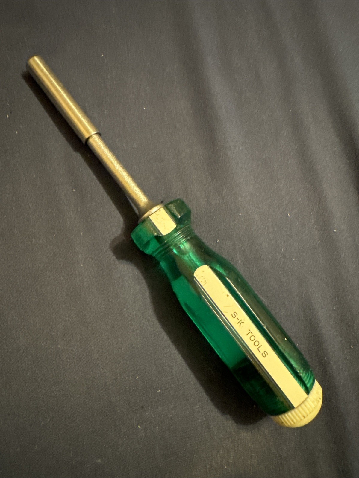 Vintage SK,S-K Tools,Screwdriver 73514 Green Handle,Removable Cap, Magnetic,USA