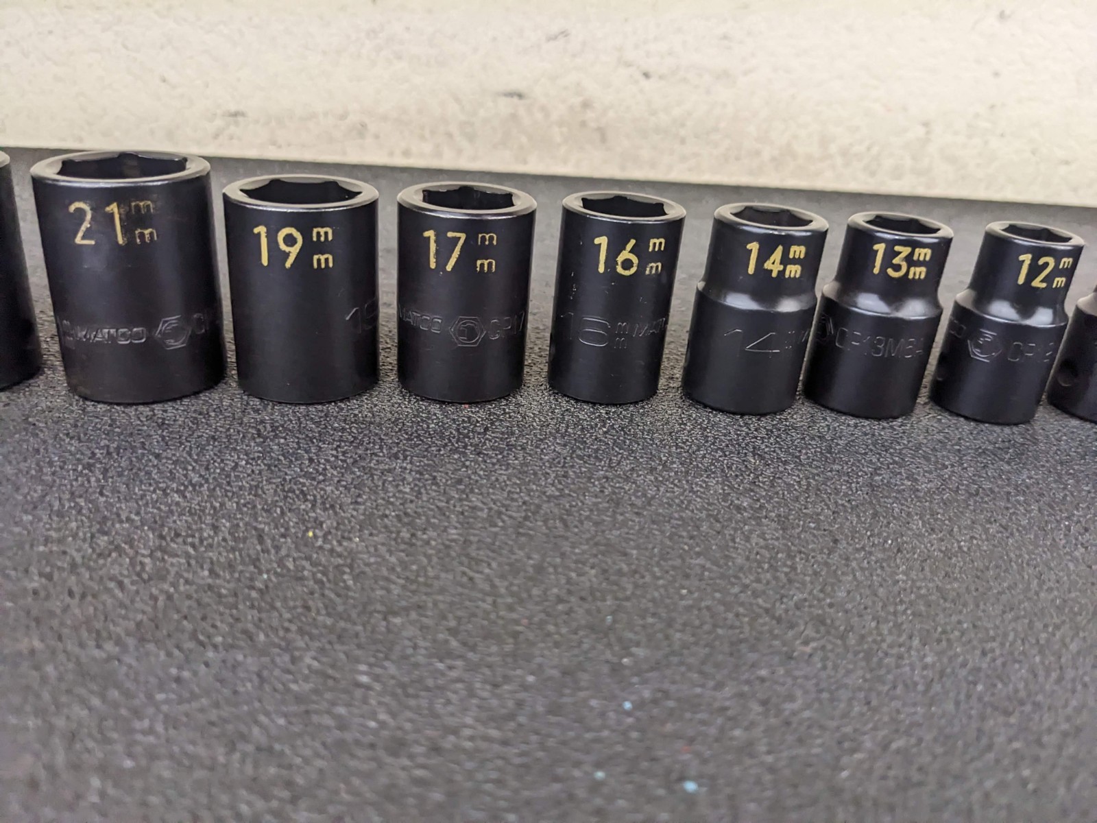 #aw458 MATCO Tools NEW 1/2″ Drive METRIC 6 POINT IMPACT SOCKET SET