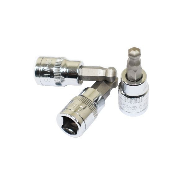 US PRO 3/8″ Hex Allen Bit Key Sockets Ball End Socket Set Ratchet Tool Bergen