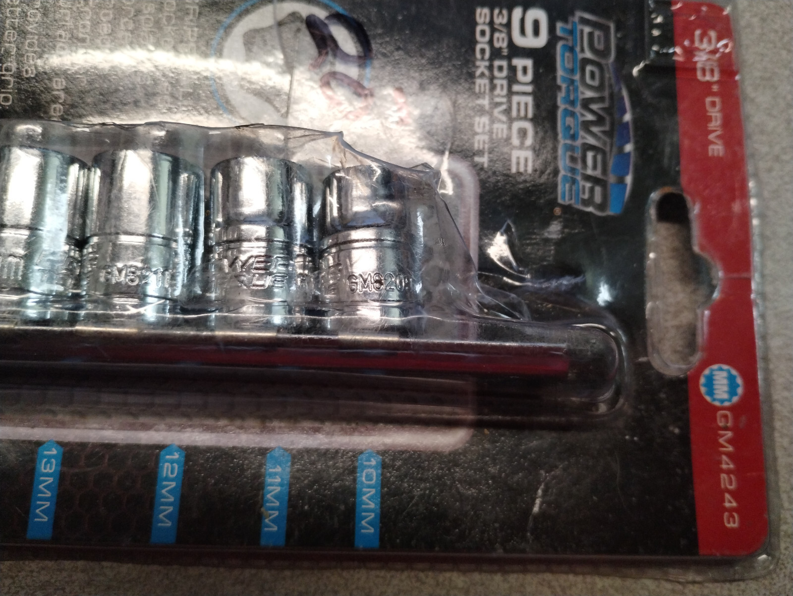 Power Torque 3/8 Dr 9 Pc Set GM4243 Sizes In Pictures.(E)