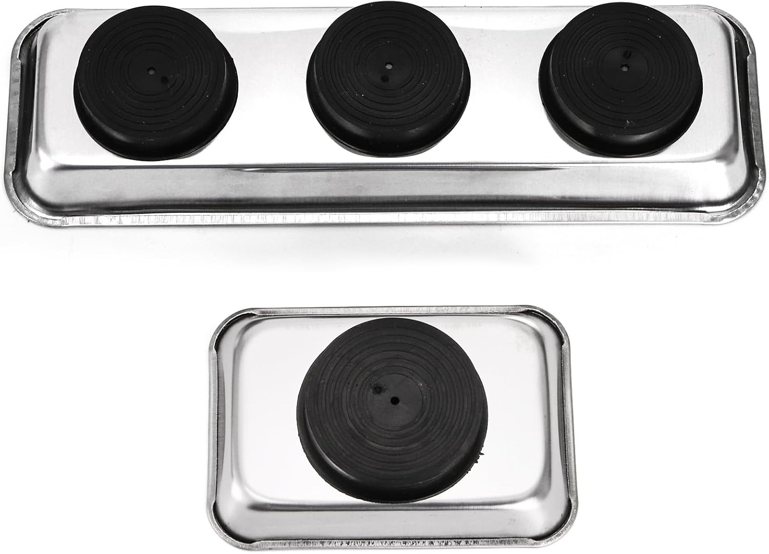 Set of 6 Small Magnetic Parts Trays, Stainless Steel Magnetic Tray Set