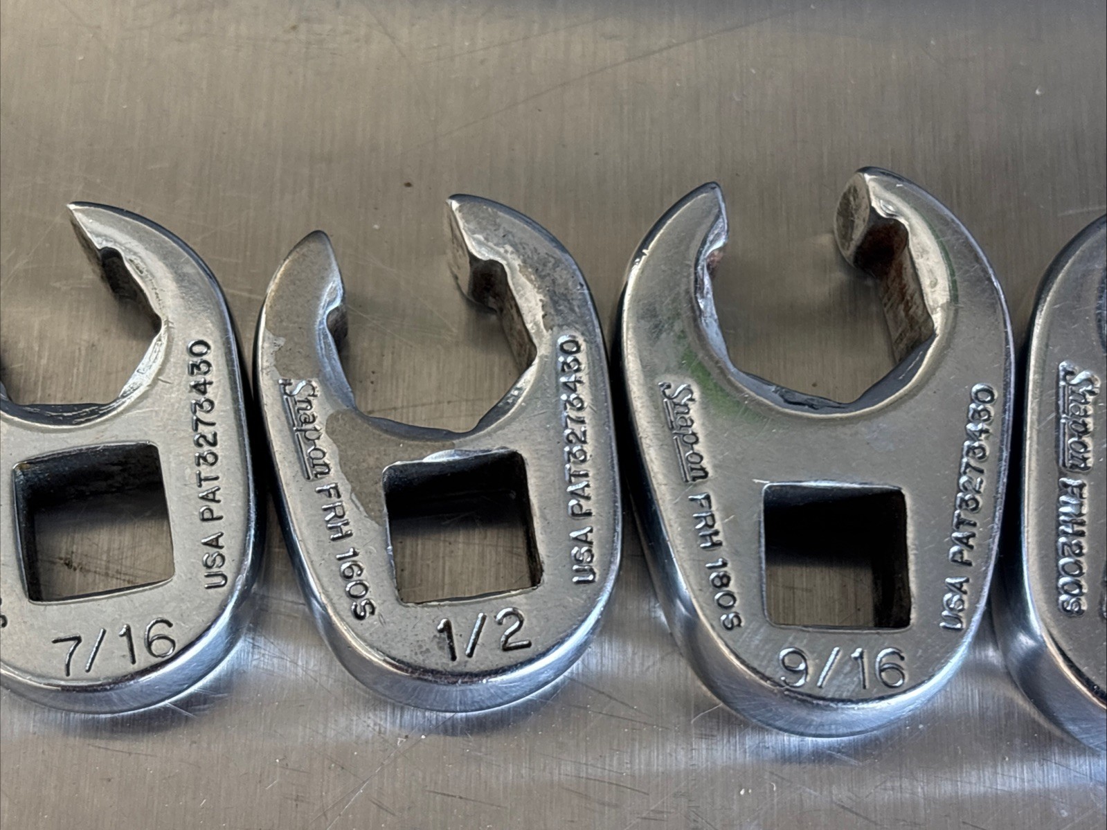 Snap-on Flare Nut Crowfoot Wrench Set (5) – 3/8” to 5/8” – FRH Series – USA