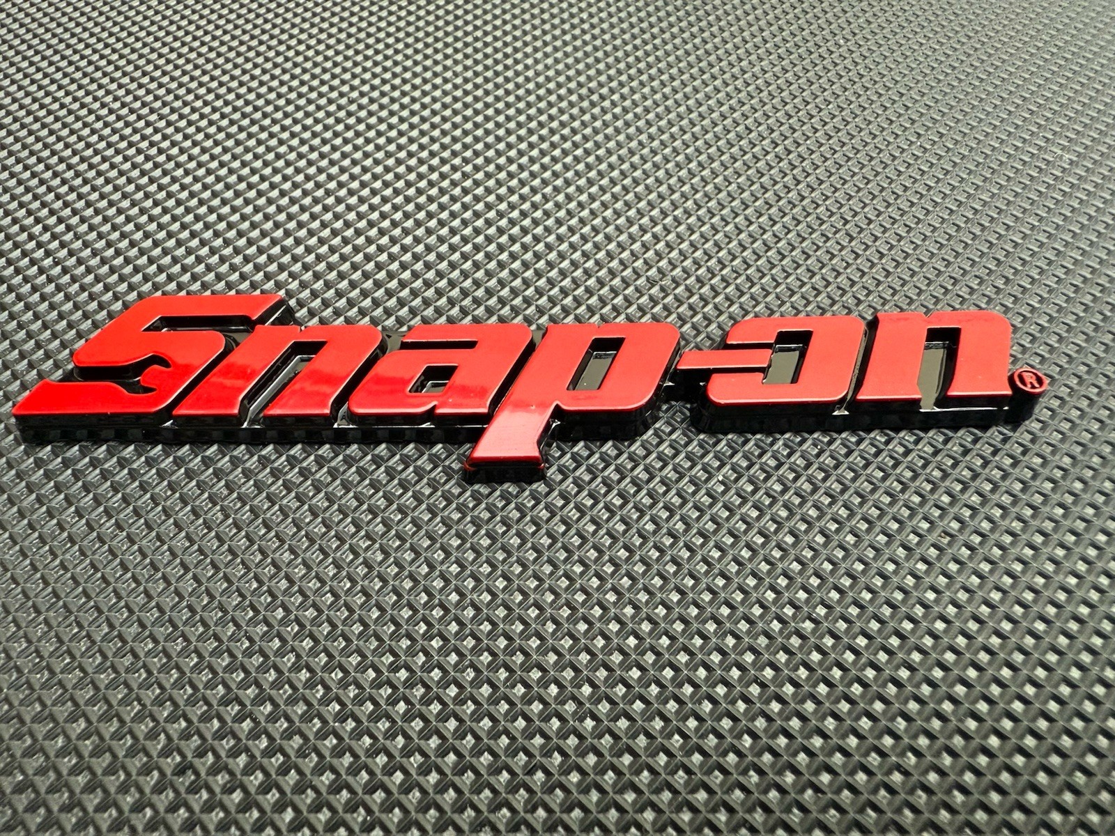 New Snap On LOGO 5” RED METAL Toolbox Roll Cab Badge Logo Emblem Sticker Decal
