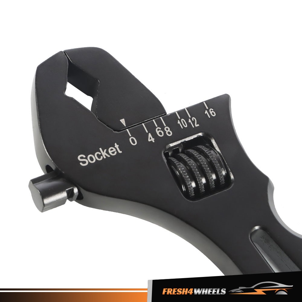 Black Aluminum 3AN-16AN Adjustable Wrench Tool Spanner For Hose End Fitting