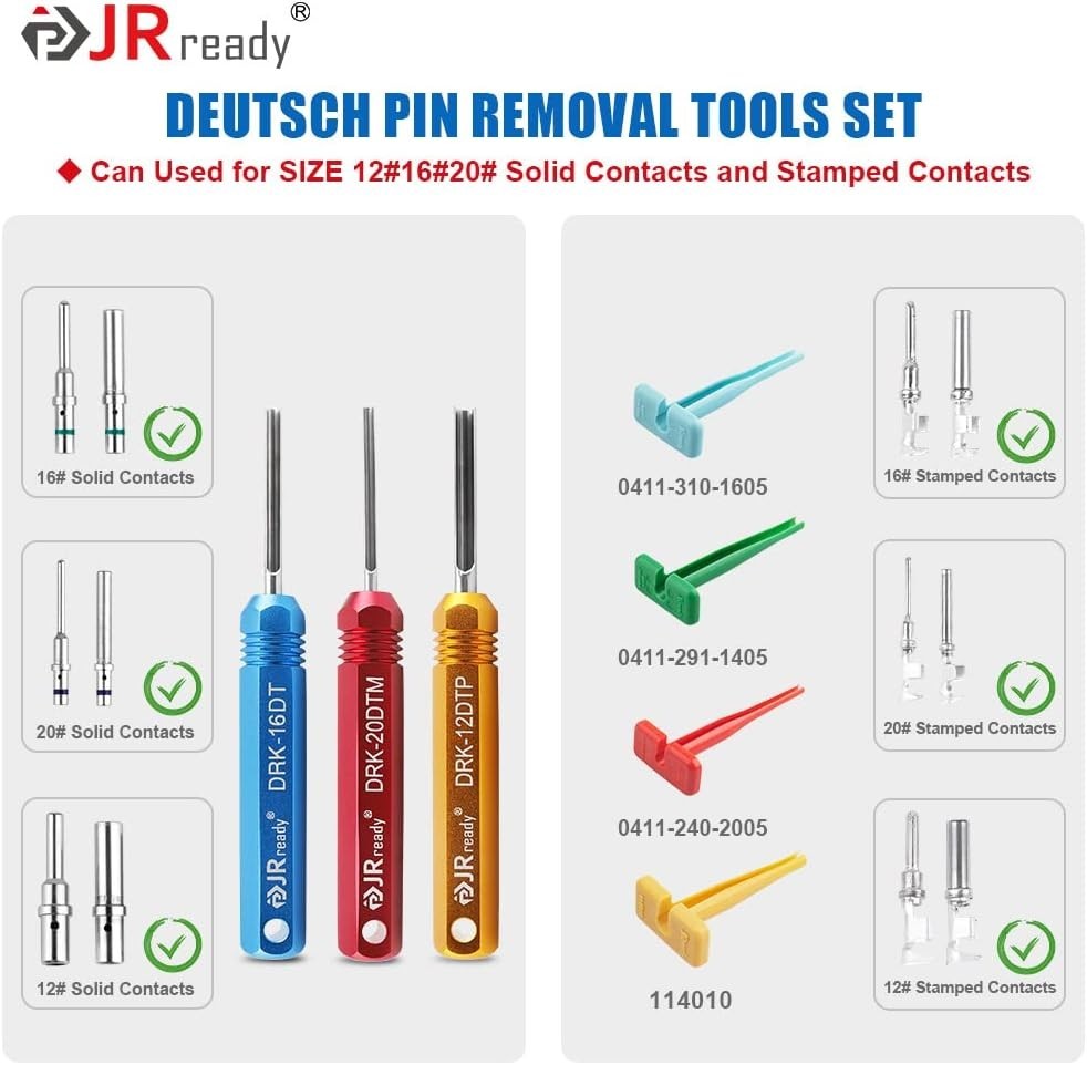13PCS Connector Terminal Removal Tool Kit – Solid & Stamped Contacts