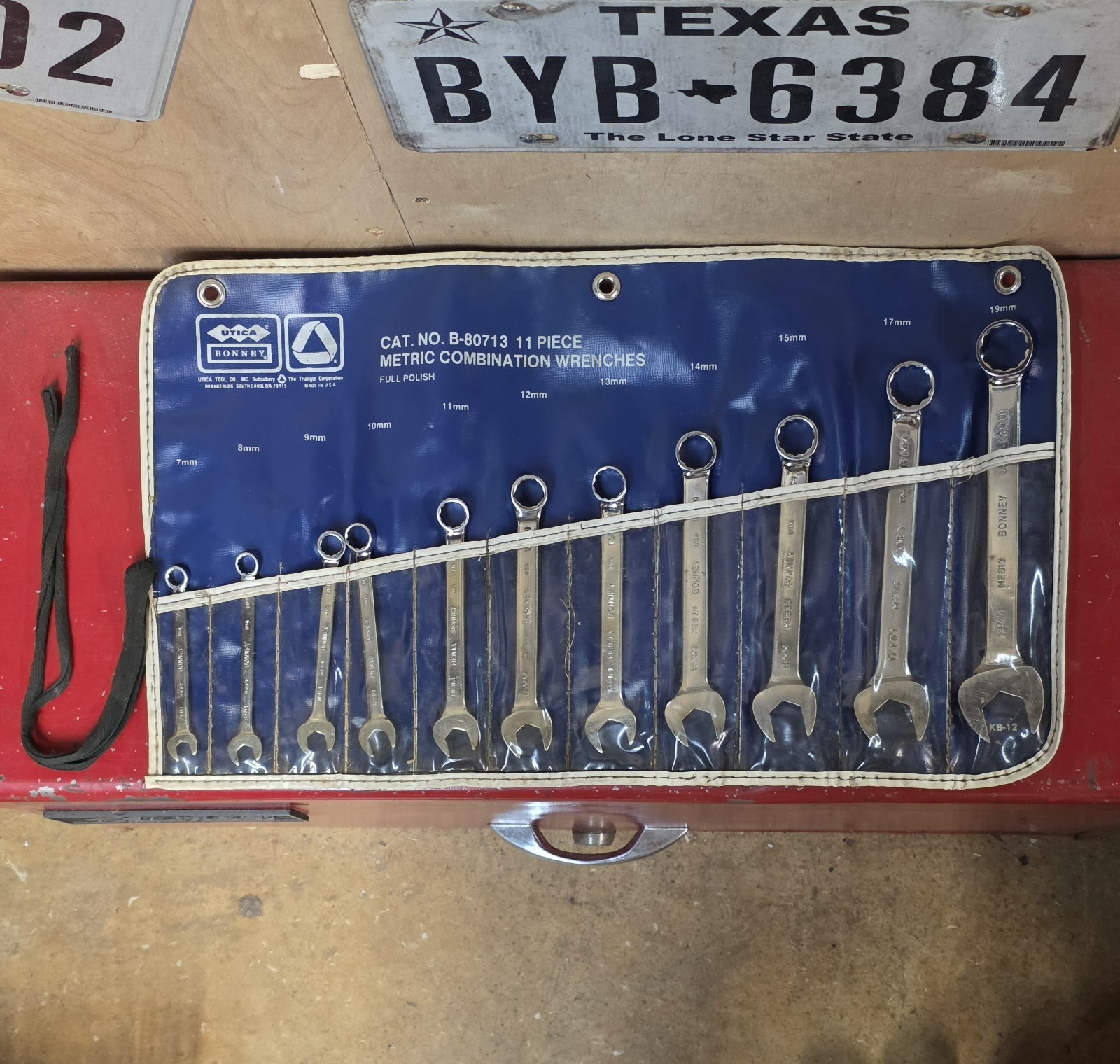 Bonney Tools Metric 11pc Short Combination Wrench Set 12pt B-80713 7-15 17, 19mm