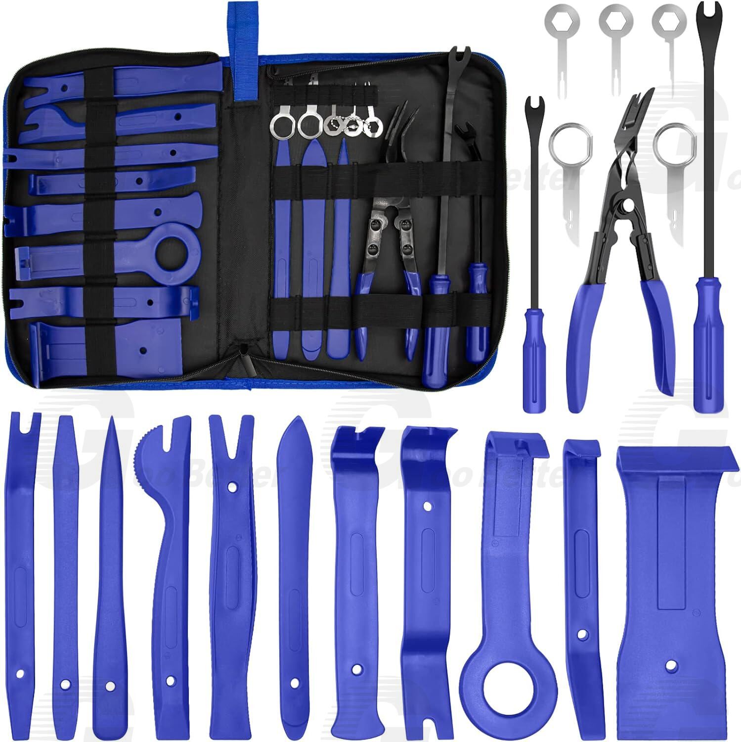19Pcs Trim Removal Tool Auto Fastener Terminal Remover Tool Clip Pliers Pry Kit