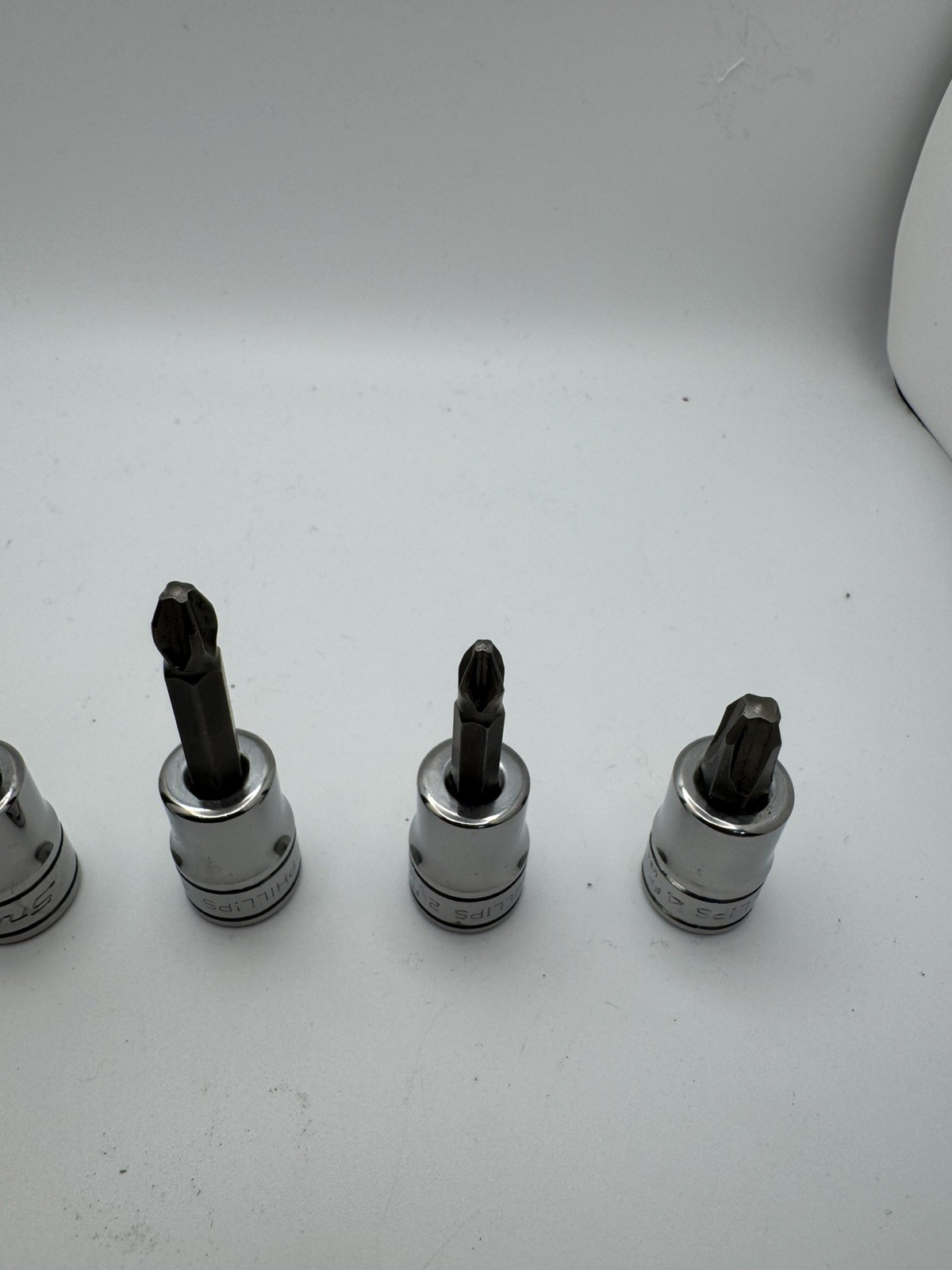 5pc Snap-on Phillips + Flat Tip Head Bit Driver Socket Set 3/8″ Drive