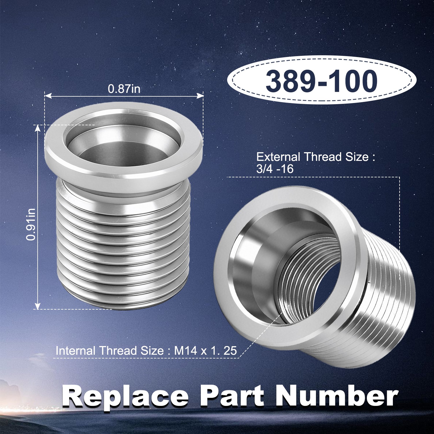 14mm 10x Spark Plug Port Insert for Ford 4. 6L 5. 4L 6. 8 V-10 Triton 389-100