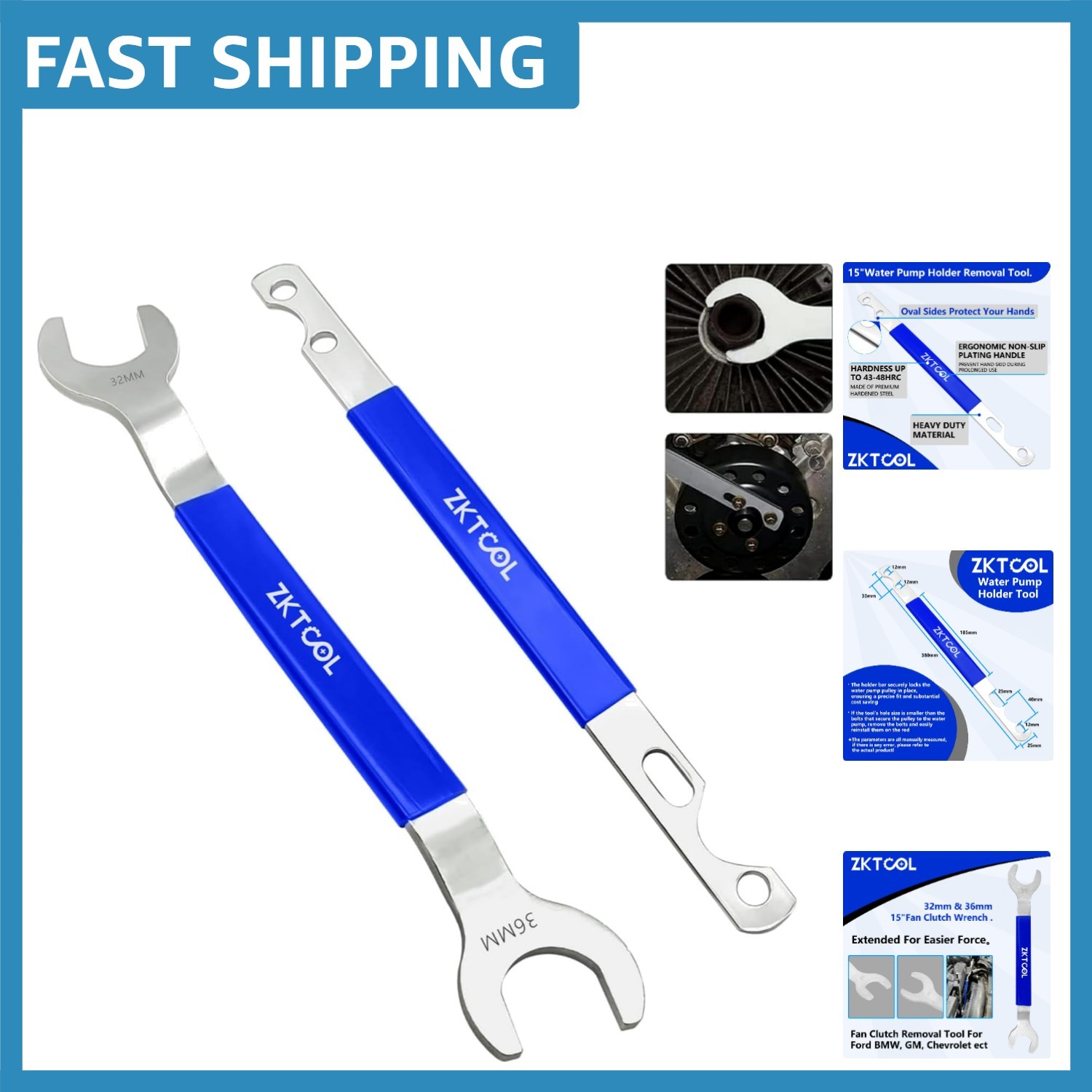 Heavy-Duty Fan Clutch Removal Tool Kit with Comfort Grip – For Multiple Vehicles