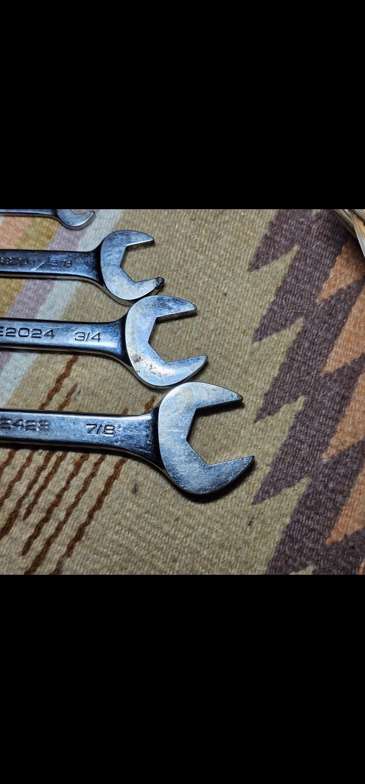 Matco Tools 5 Piece SAE Combination Matco Wrench Set See Photos Tools Pre Owned