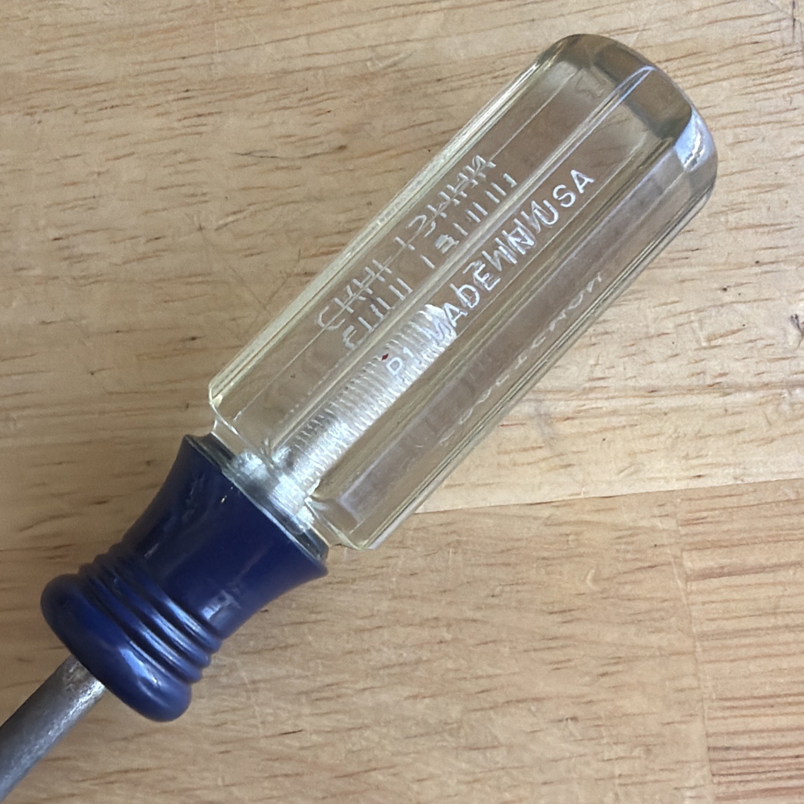 Craftsman Tools No. 1 P1 Phillips Screwdriver Blue Clear Handle T PR 41294 USA