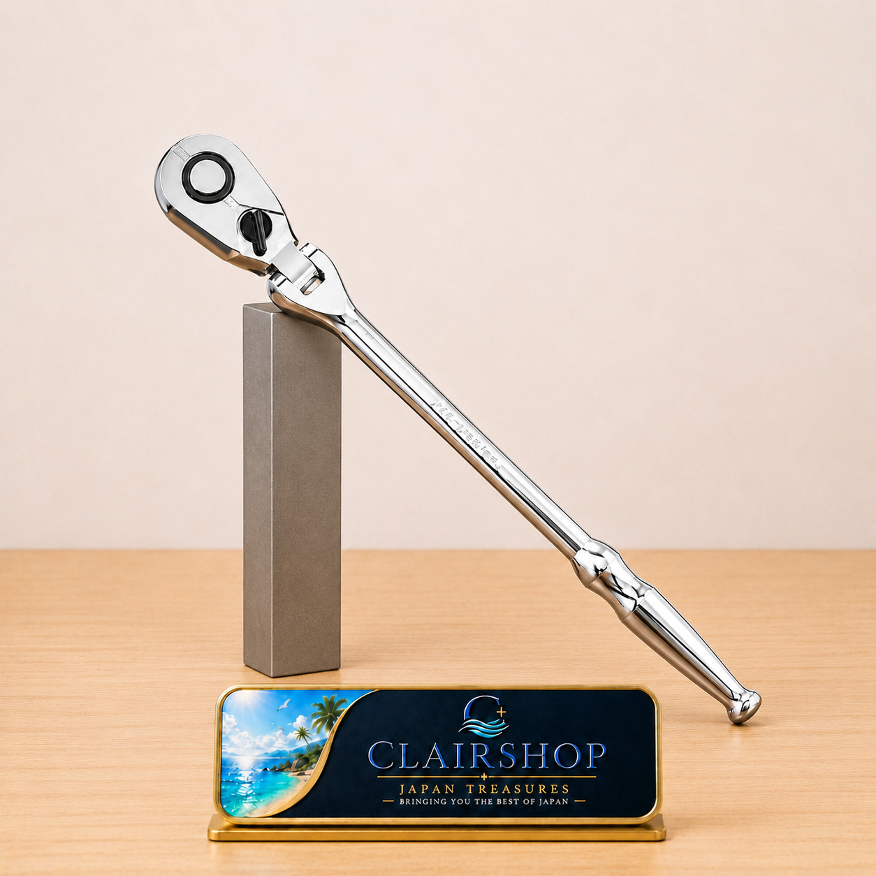 KTC BR390FL 3/8 Drive Flex Long Ratchet Handle 275mm Push Button Tool