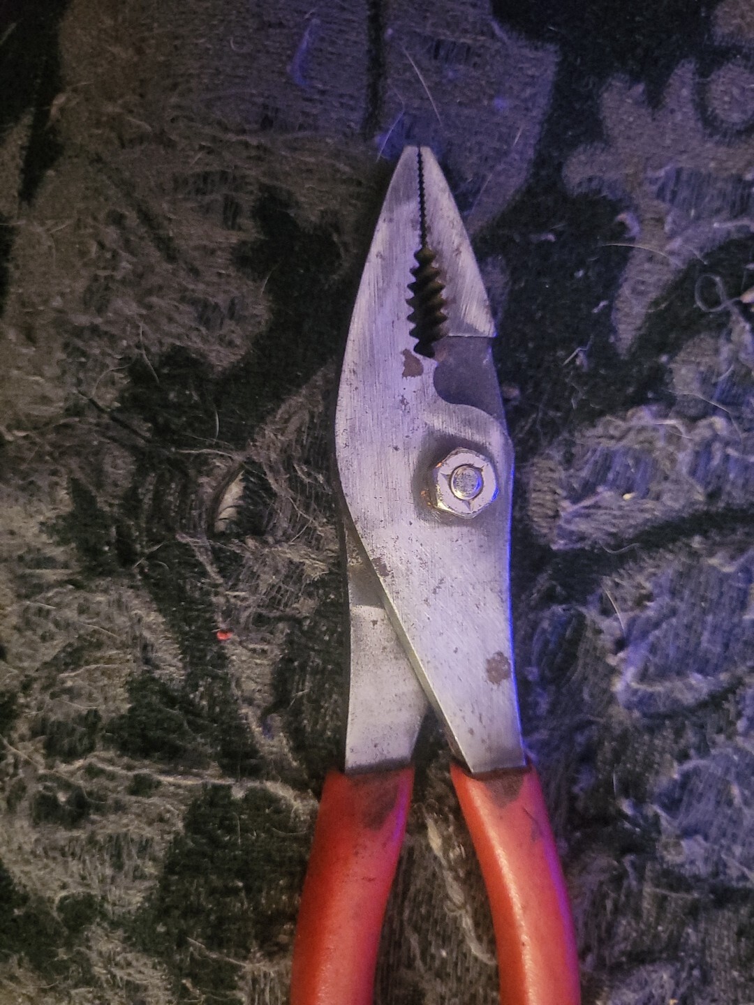 Snap on 47ACP Slip Joint Pliers Soft Grip Long Nose 7.5″ Red USA