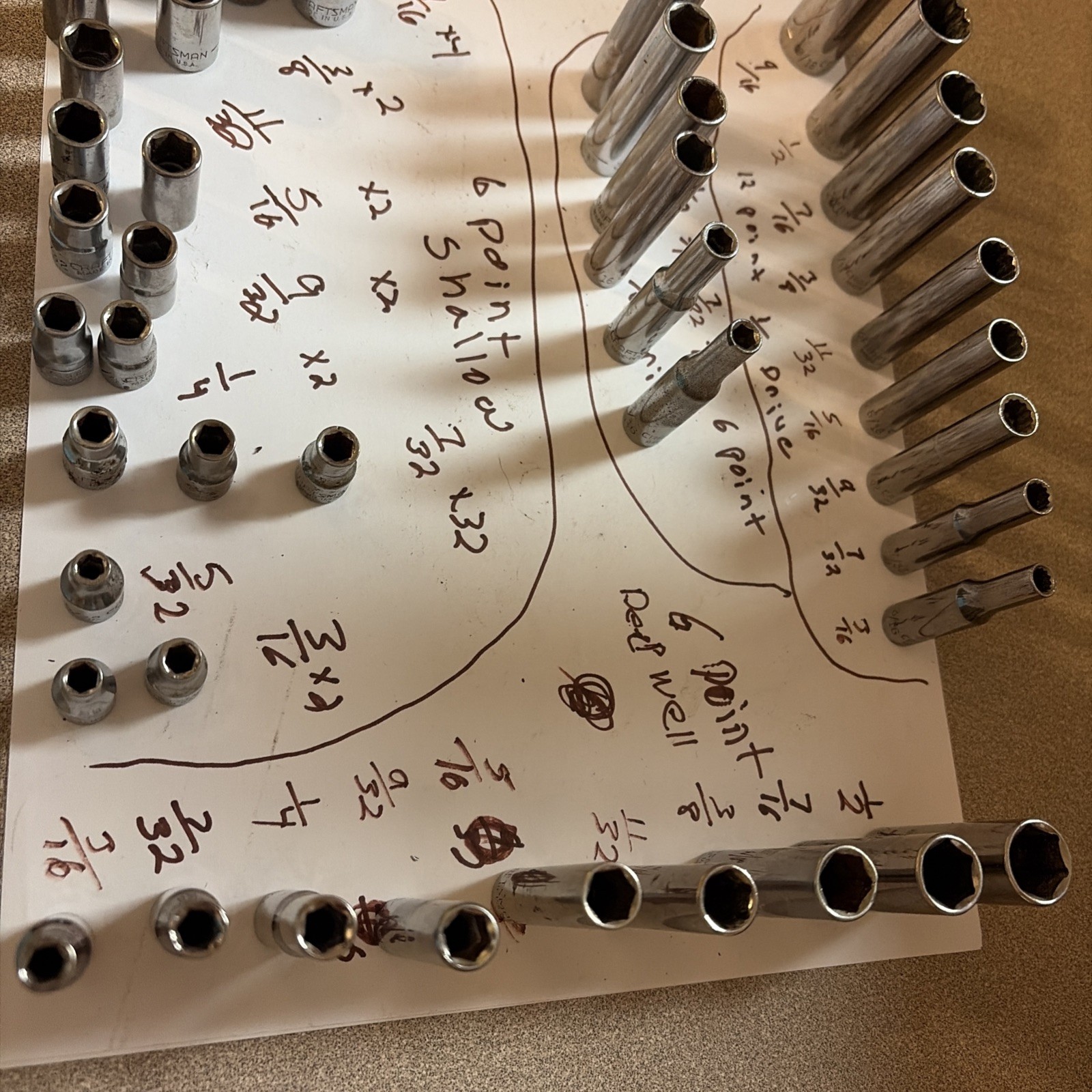 Craftsman Socket Lot Of 70. 1/4 dr -metric- SAE-Std-Deepwell