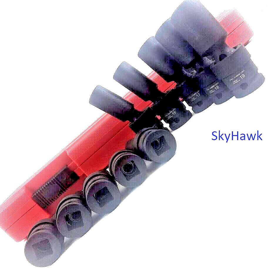 10 Pc 1/2″ Drive Universal Swivel Deep Impact Socket Set (METRIC) PRO Radius Set