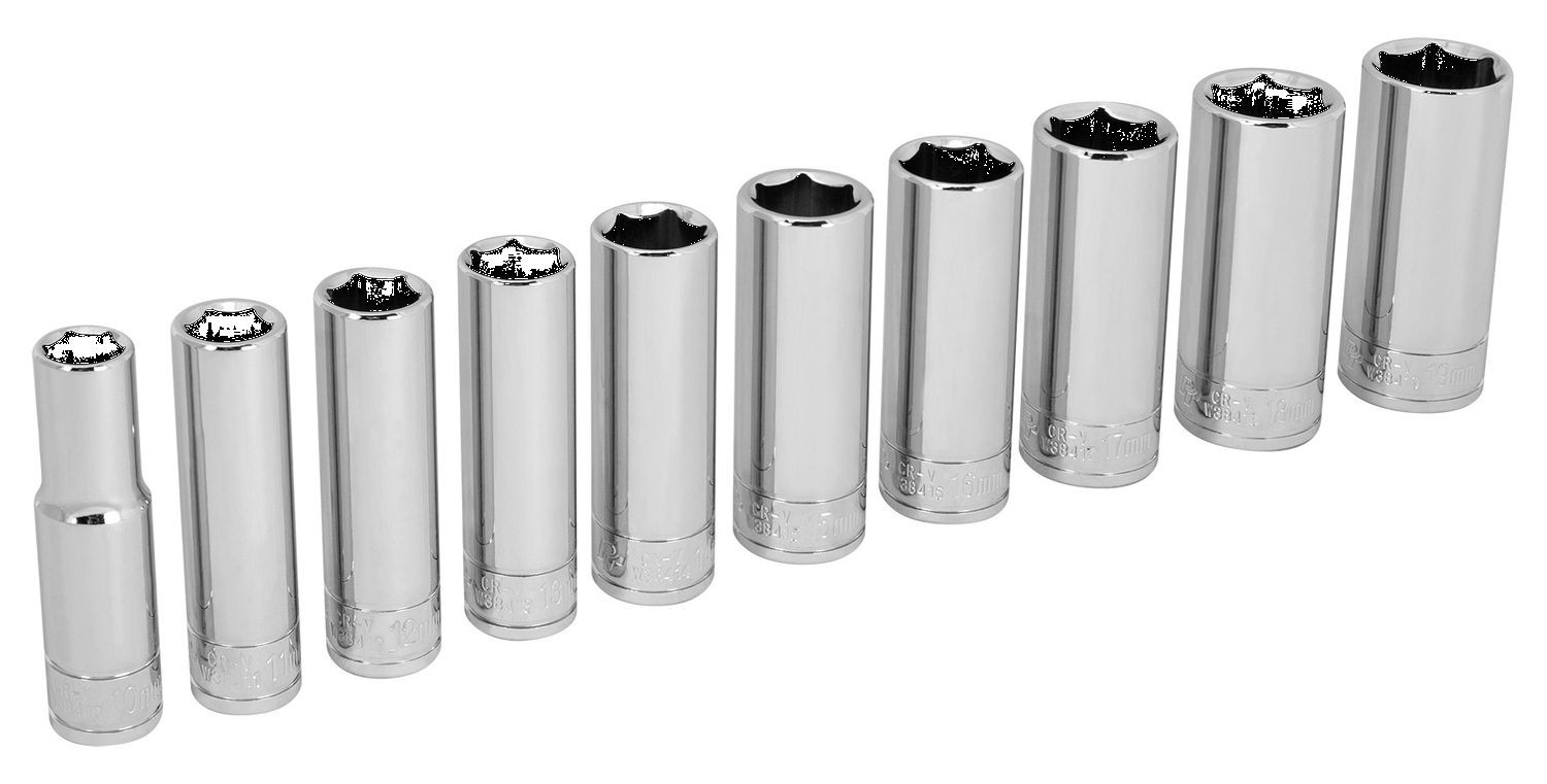 Performance Tool W38402 10 Piece 3/8 Inch Drive MET DW Socket Set