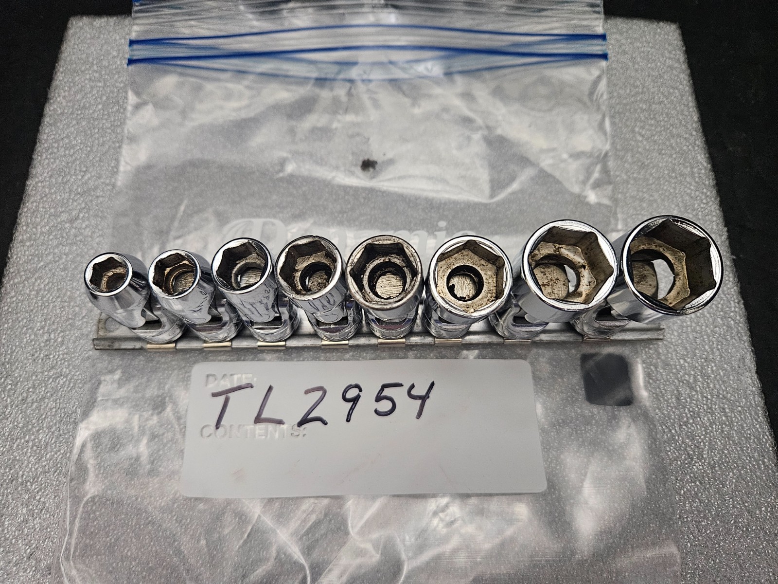 SNAP ON #FS SERIES 8 PC SAE 6 PT 3/8″ DRIVE 5/16″-3/4″SWIVEL HEAD SOCKET SET