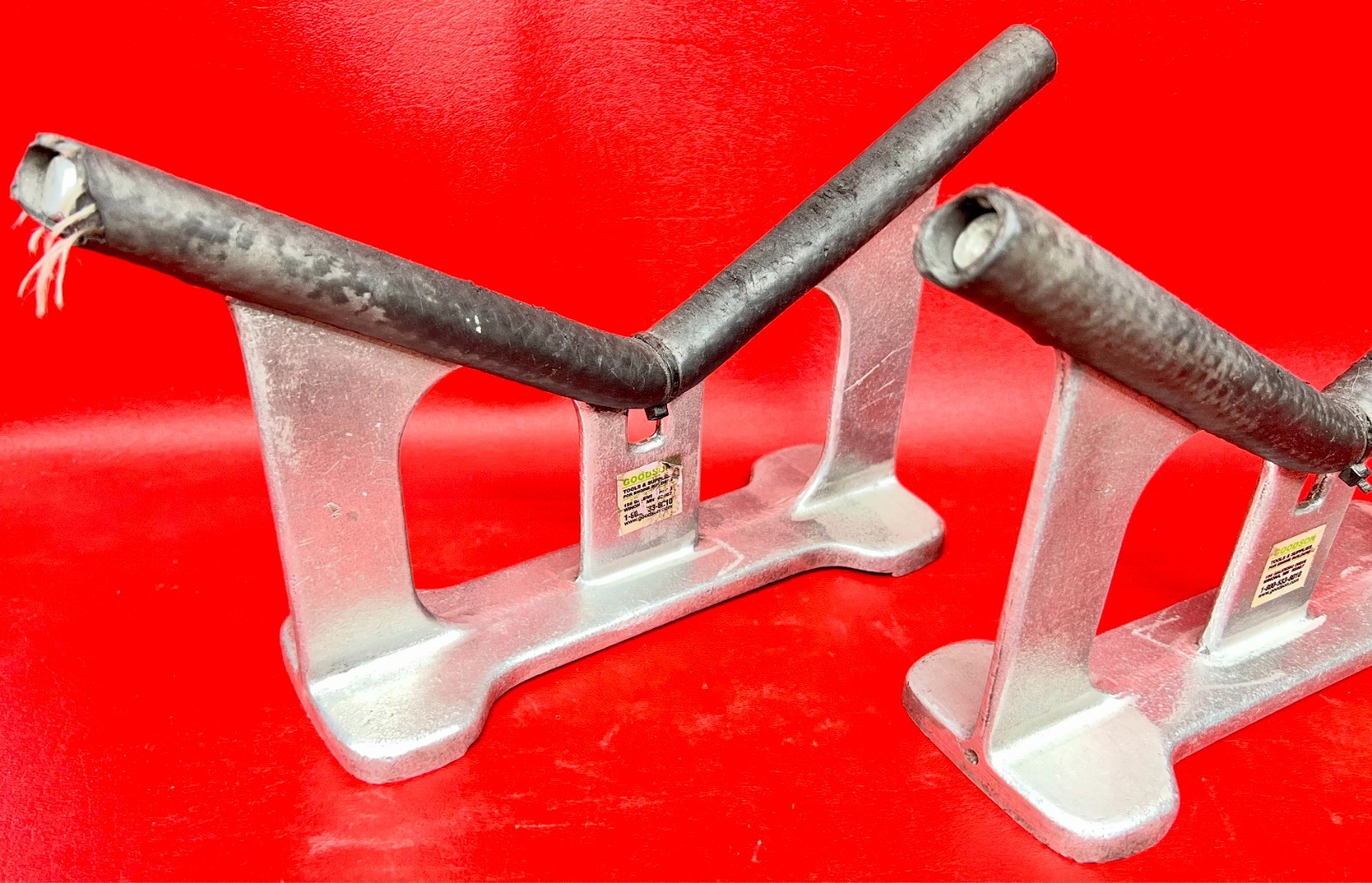PAIR of GOODSON UNIVERSAL CYLINDER HEAD WORK STANDS V-STYLE ALUMINUM HH-200
