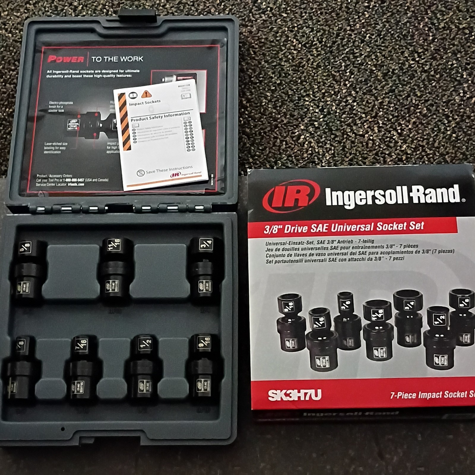 Ingersoll Rand 3/8″ Drive SAE Universal Socket Set. 5/8″-3/4″