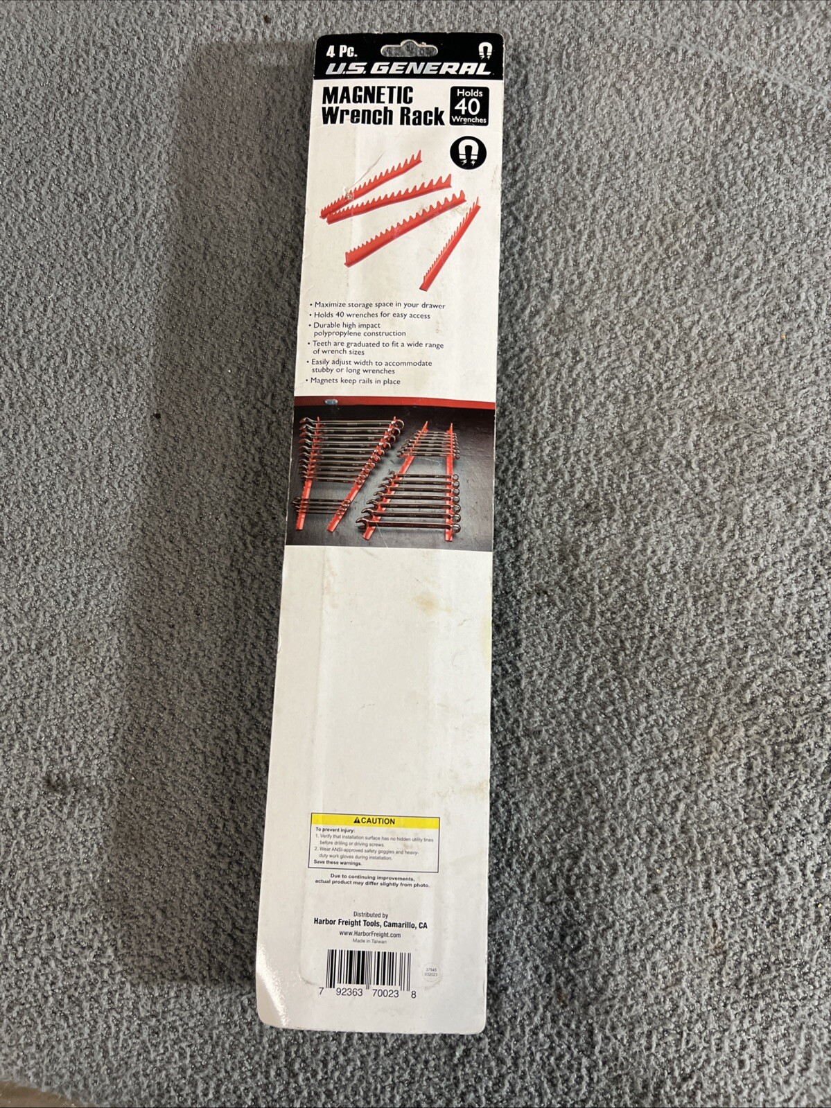 US General 4-Piece Magnetic Wrench Rack Holds 40 Wrenches