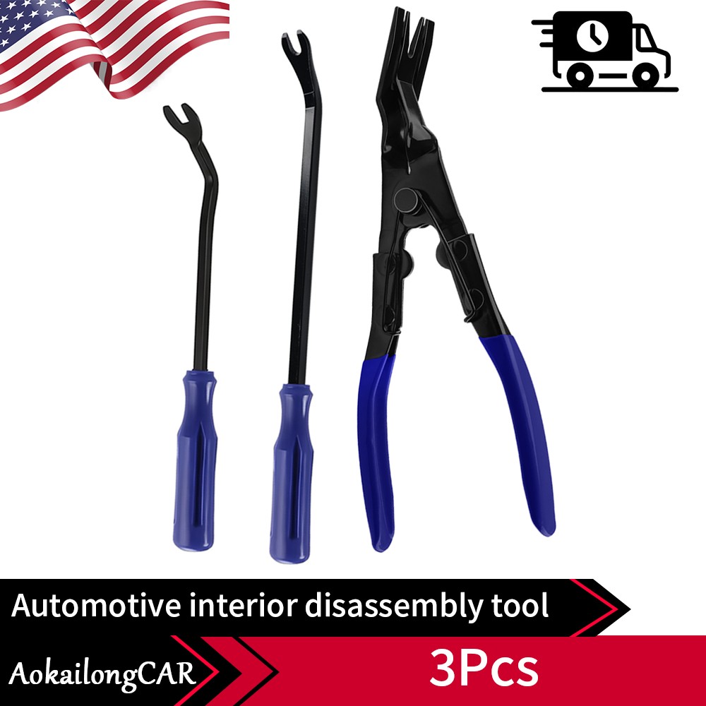 US Auto Blue Fastener Puller Repair Clip Pliers Trim Upholstery Pry Removal Tool