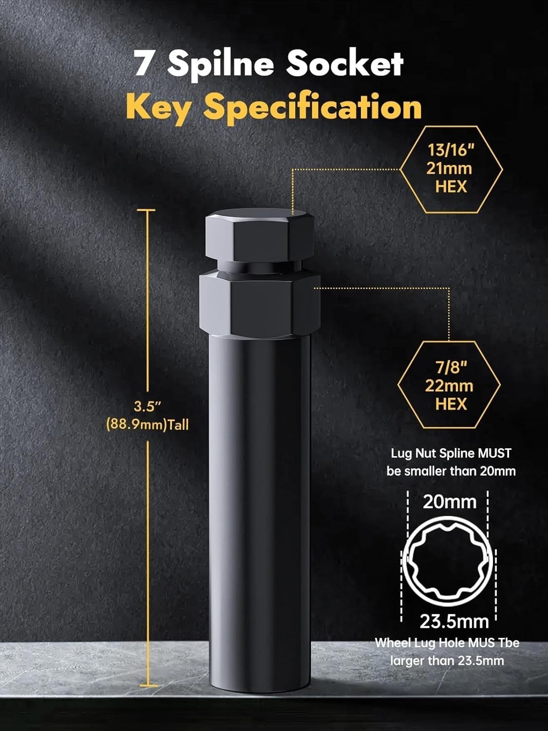 Versatile 6&7 Spline Lug Nut Socket Set – High-Quality Alloy Steel for Easy Use