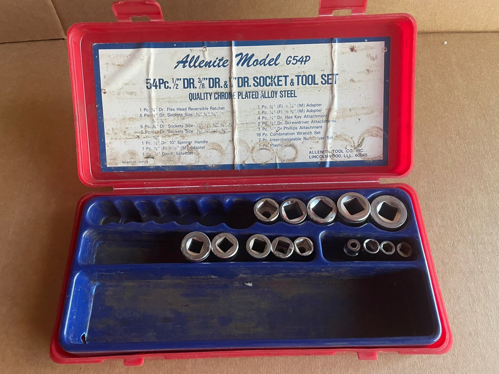 Allenite Japan 14 Piece 1/2″ (5) 1/4″ (4) 3/8″ (5) Socket Set See Description